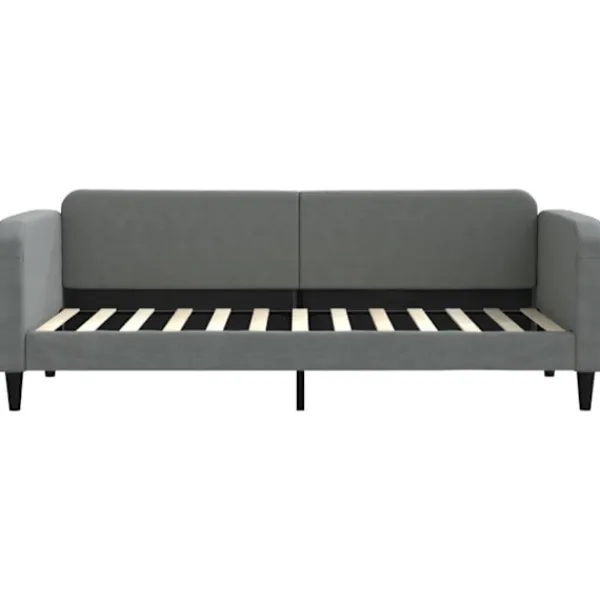 vidaXL Soffor>Dagbädd utdragbar med lådor mörk 80x200 cm tyg
