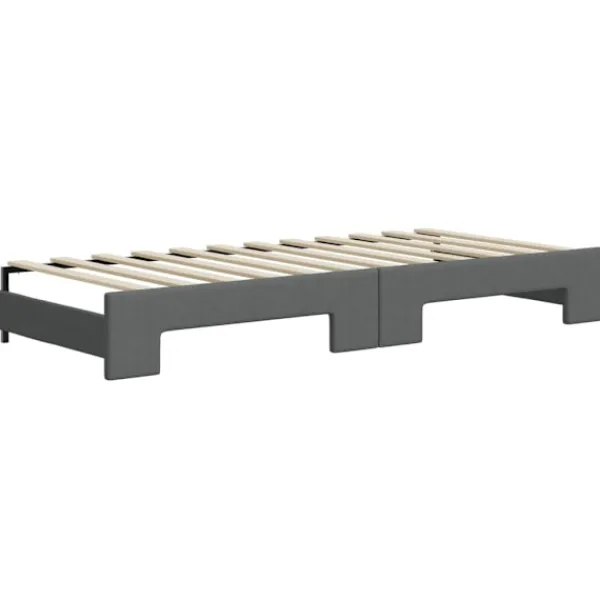 vidaXL Soffor>Dagbädd utdragbar med lådor mörk 80x200 cm tyg
