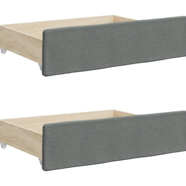 vidaXL Soffor>Dagbädd utdragbar med lådor mörk 80x200 cm tyg