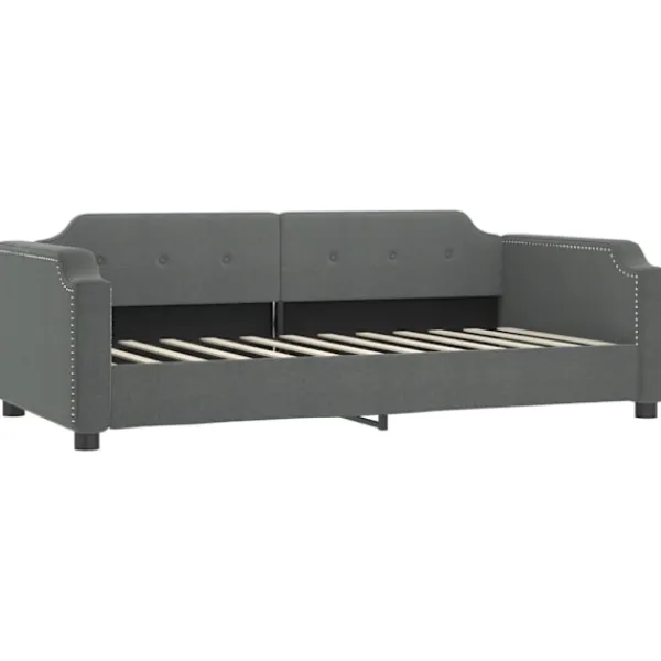 vidaXL Soffor>Dagbädd utdragbar med lådor mörk 90x200 cm tyg