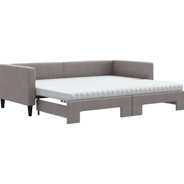 vidaXL Soffor>Dagbädd utdragbar med madrasser 90x200 cm tyg