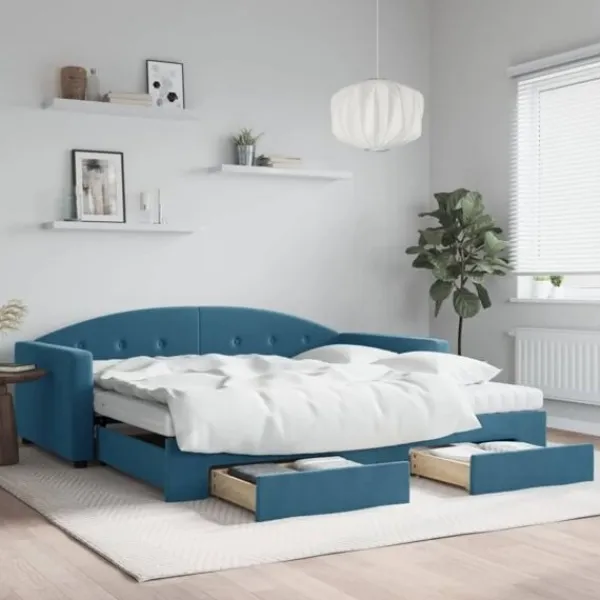 vidaXL Soffor>Dagbädd utdragbar med lådor 100x200 cm sammet