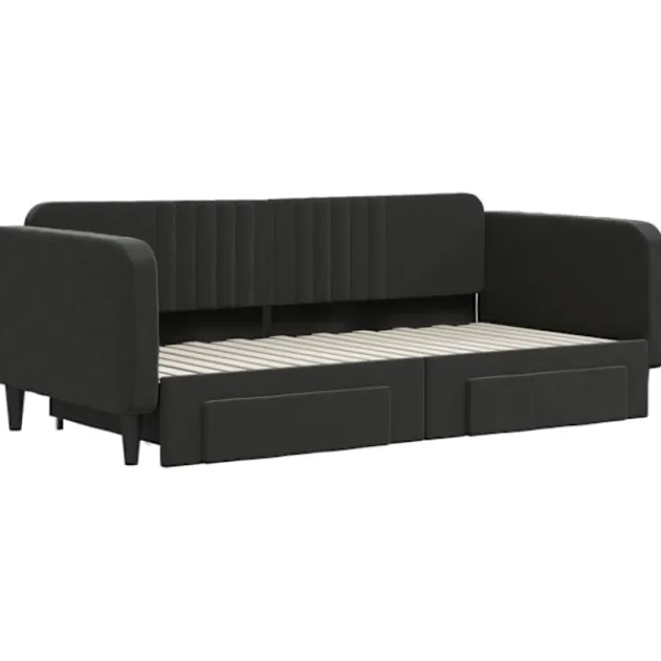 vidaXL Soffor>Dagbädd utdragbar med lådor 90x190 cm sammet