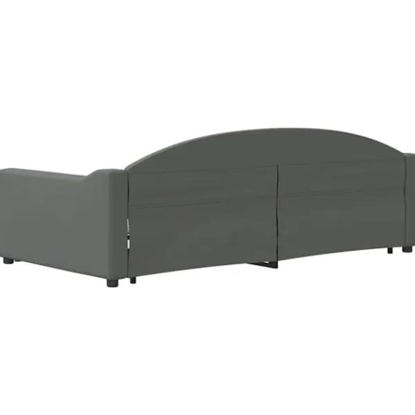 vidaXL Soffor>Dagbädd utdragbar med lådor mörk 100x200 cm tyg