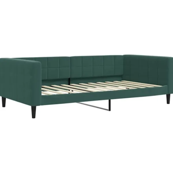 vidaXL Soffor>Dagbädd utdragbar och madrasser mörk 100x200 cm sammet