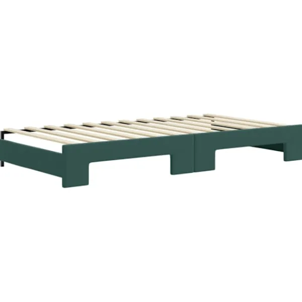 vidaXL Soffor>Dagbädd utdragbar och madrasser mörk 100x200 cm sammet