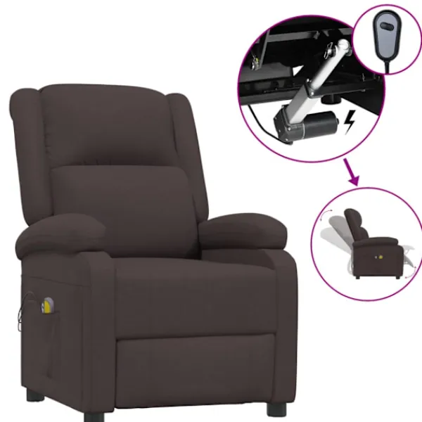 vidaXL Fåtöljer>Elektrisk massagefåtölj mörk tyg