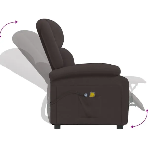 vidaXL Fåtöljer>Elektrisk massagefåtölj mörk tyg