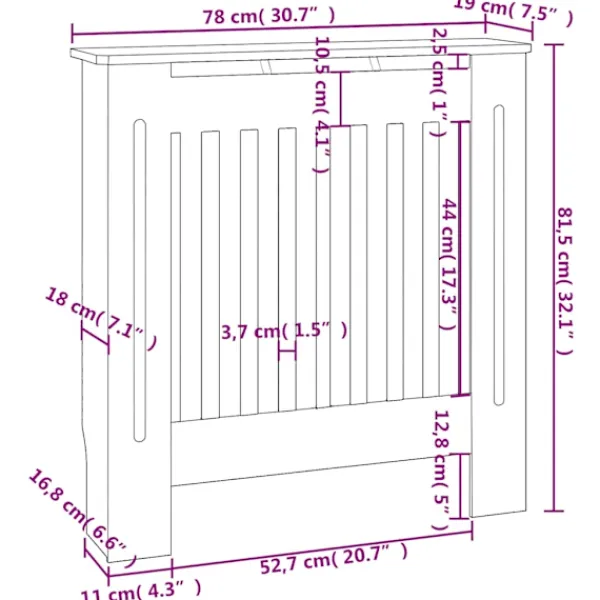 vidaXL Hyllor>Elementskydd MDF 78 cm