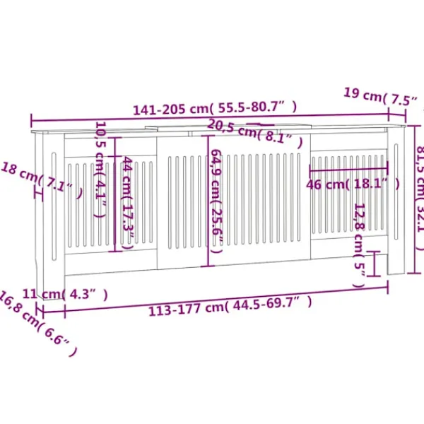 vidaXL Hyllor>Elementskydd MDF 205 cm