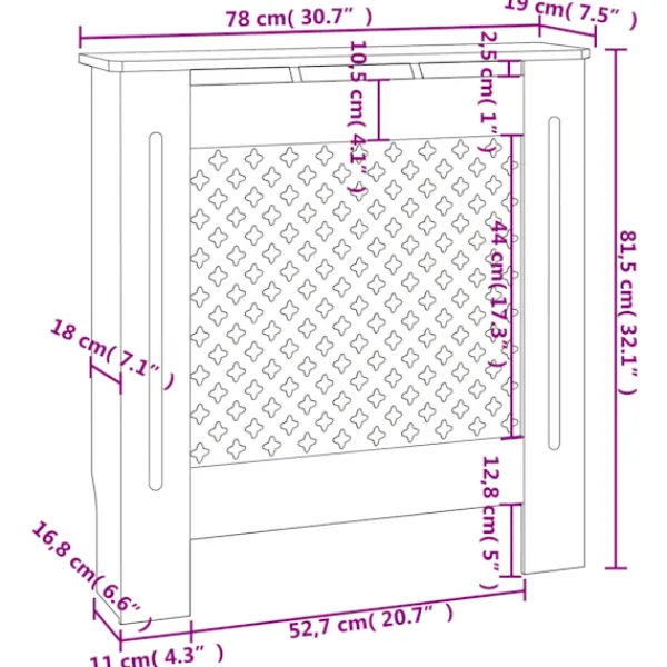 vidaXL Hyllor>Elementskydd MDF 78 cm