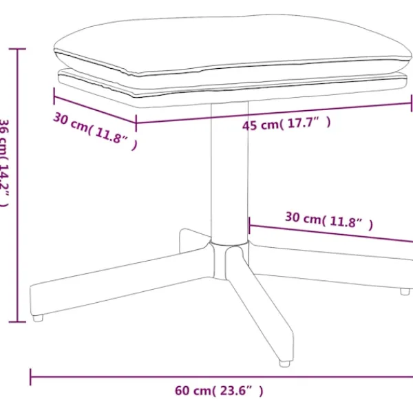 vidaXL Pallar>Fotpall gräddvit 60x60x36 cm sammet