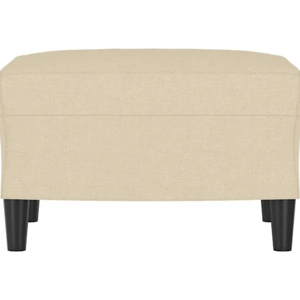 vidaXL Pallar>Fotpall gräddvit 60x50x41 cm tyg