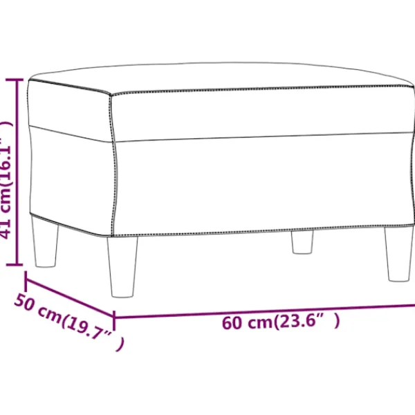 vidaXL Pallar>Fotpall Ljus 60x50x41 cm tyg