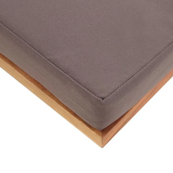 vidaXL Sittpuffar>Fotpall med dyna 66x66x36 cm massivt akaciaträ mörk
