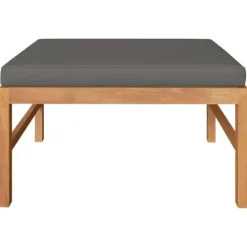 vidaXL Pallar>Fotpall med mörk dyna massiv teak