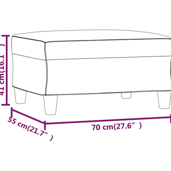 vidaXL Pallar>Fotpall 70x55x41 cm tyg