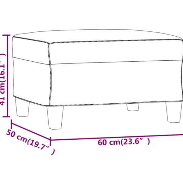 vidaXL Pallar>Fotpall vin 60x50x41 cm konstläder