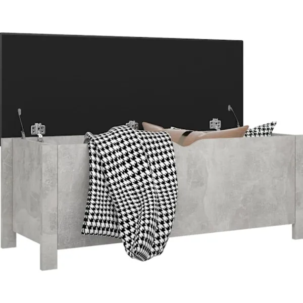 vidaXL Sideboards>Förvaringsbänk med dyna betong 105x40x45 cm konstruerat trä