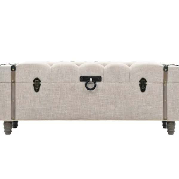 vidaXL Kistor & Koffertar>Förvaringsbänk set 3 delar massivt trä och stål 112x37x45 cm