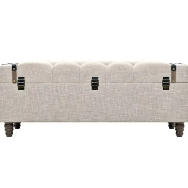 vidaXL Kistor & Koffertar>Förvaringsbänk set 3 delar massivt trä och stål 112x37x45 cm