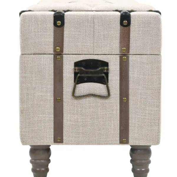vidaXL Kistor & Koffertar>Förvaringsbänk set 3 delar massivt trä och stål 112x37x45 cm