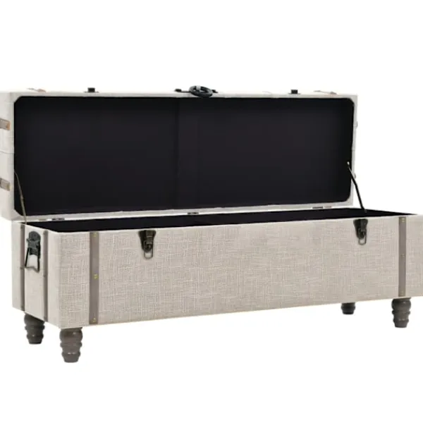 vidaXL Kistor & Koffertar>Förvaringsbänk set 3 delar massivt trä och stål 112x37x45 cm