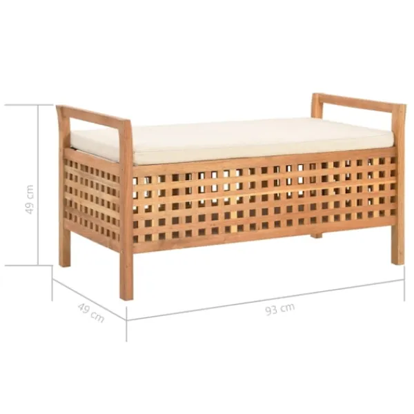 vidaXL Kistor & Koffertar>Förvaringsbänk 93x49x49 cm massivt valnötsträ