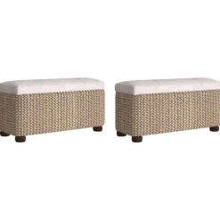 vidaXL Kistor & Koffertar>Förvaringsbänkar 2 st med dyna 69 cm kaveldun