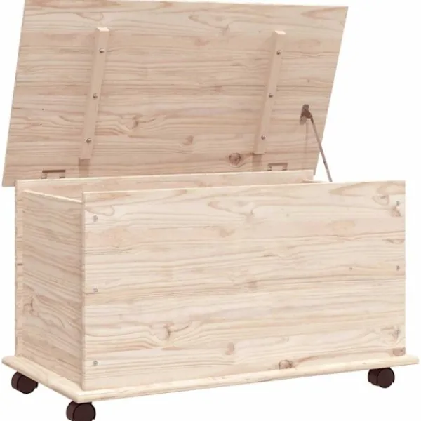 vidaXL Kistor & Koffertar>Förvaringskista på hjul ALTA 73x39,5x43 cm massiv furu
