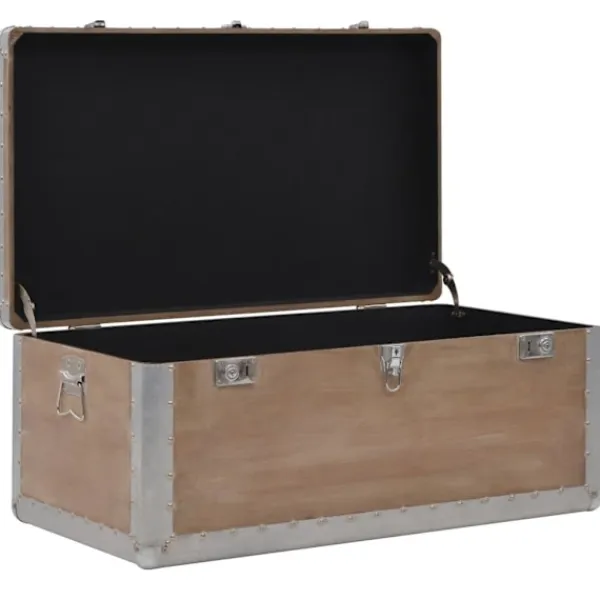 vidaXL Kistor & Koffertar>Förvaringslåda massivt granträ 91x52x40 cm