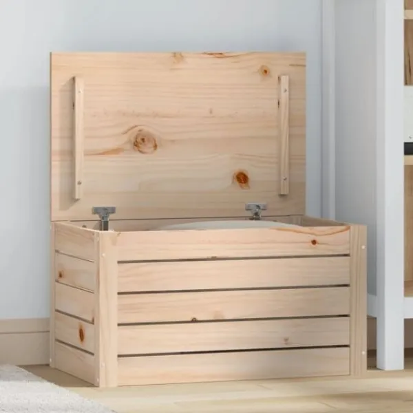 vidaXL Kistor & Koffertar>Förvaringslåda 59,5x36,5x33 cm massiv furu