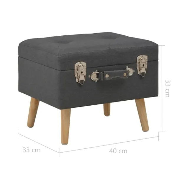 vidaXL Pallar>Förvaringspall 40 cm mörk tyg