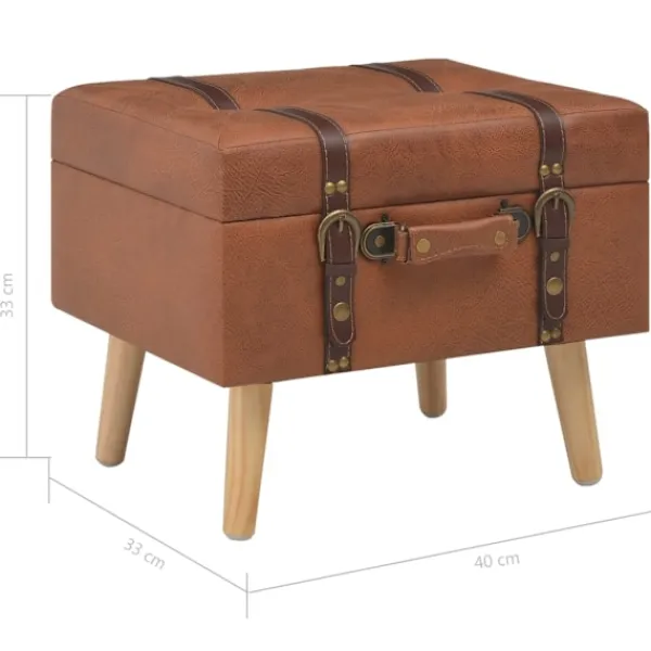 vidaXL Pallar>Förvaringspall 40 cm ljus konstläder