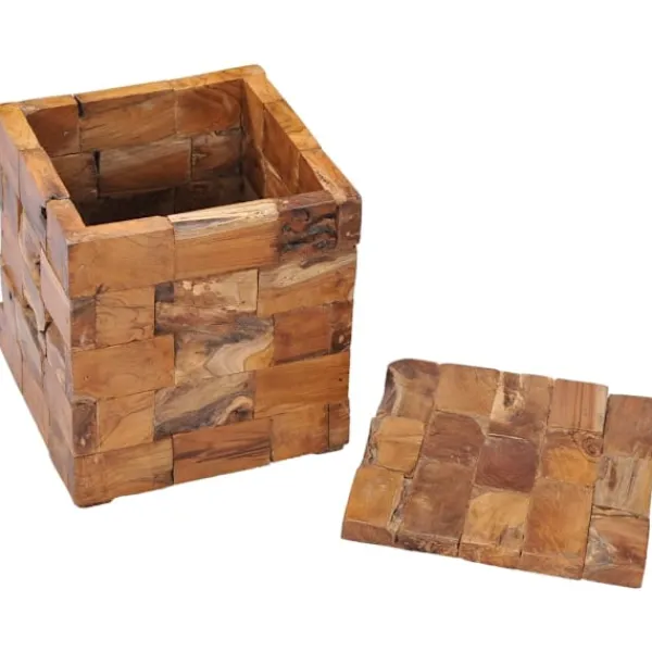 vidaXL Pallar>Förvaringspall massiv teak