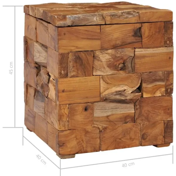 vidaXL Pallar>Förvaringspall massiv teak