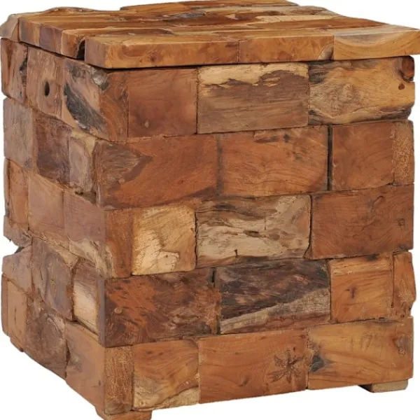 vidaXL Pallar>Förvaringspall massiv teak