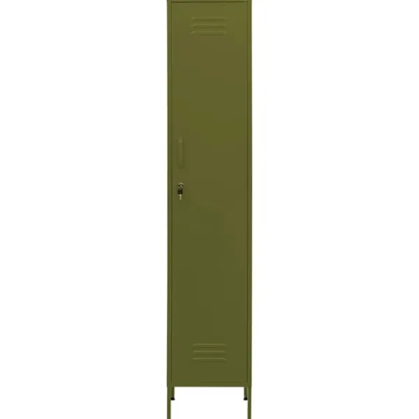 vidaXL Skåp>Förvaringsskåp oliv 35x46x180 cm stål
