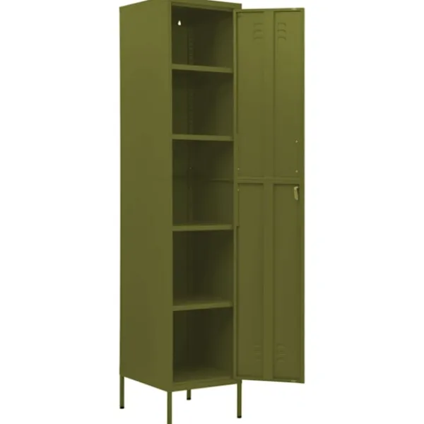 vidaXL Skåp>Förvaringsskåp oliv 35x46x180 cm stål