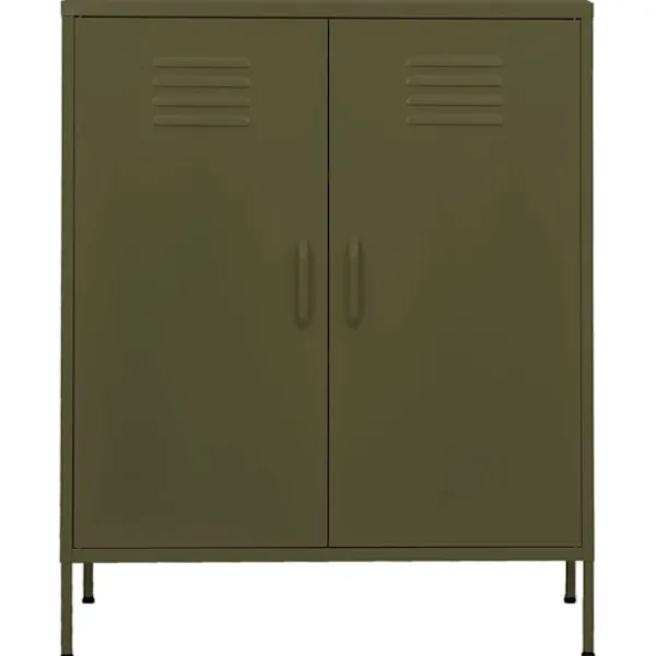 vidaXL Skåp>Förvaringsskåp oliv 80x35x101,5 cm stål