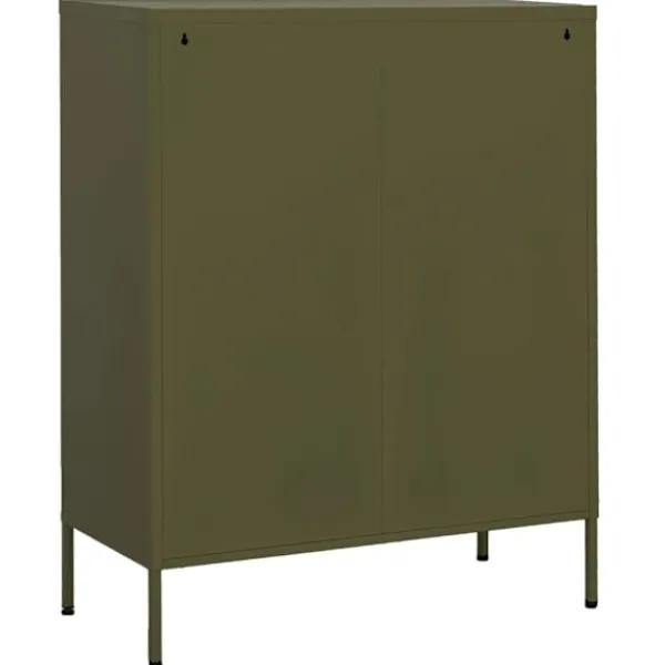 vidaXL Skåp>Förvaringsskåp oliv 80x35x101,5 cm stål