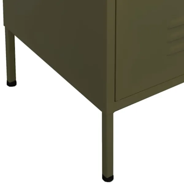 vidaXL Skåp>Förvaringsskåp oliv 80x35x101,5 cm stål