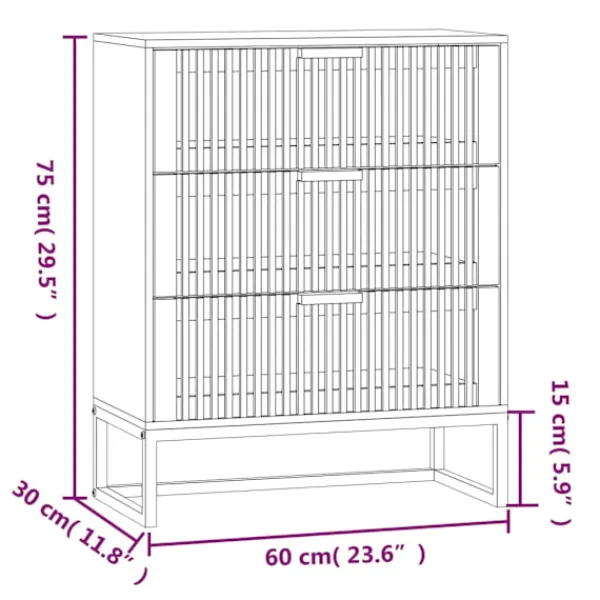 vidaXL Byråer>Förvaringsskåp 60x30x75 cm konstruerat trä
