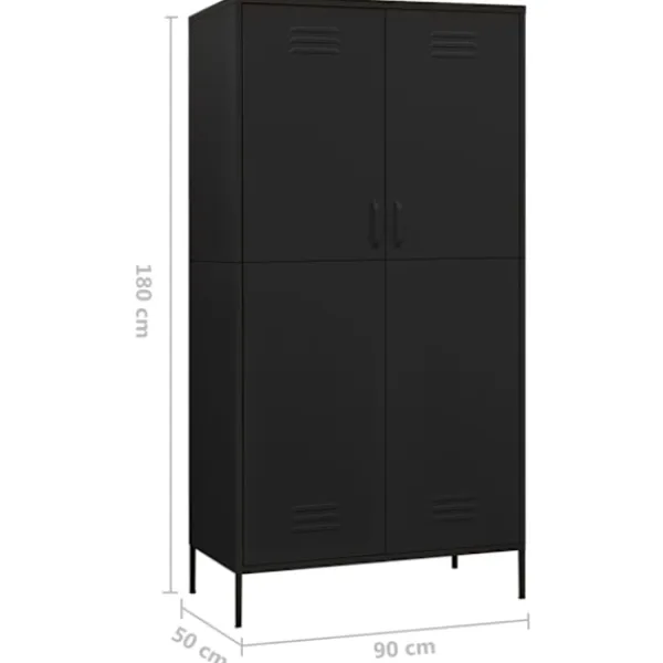 vidaXL Skåp>Garderob 90x50x180 cm stål