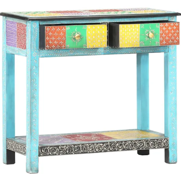 vidaXL Sideboards>Handmålad skänk 80x35x75 cm massivt mangoträ