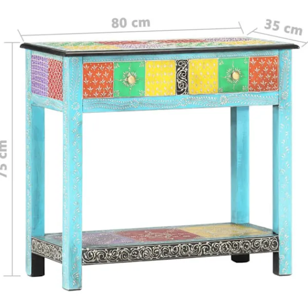vidaXL Sideboards>Handmålad skänk 80x35x75 cm massivt mangoträ