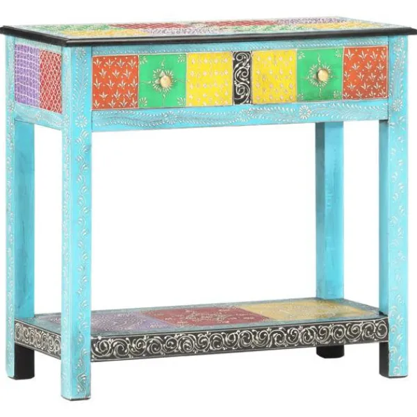 vidaXL Sideboards>Handmålad skänk 80x35x75 cm massivt mangoträ