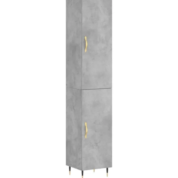 vidaXL Skåp>Högskåp betong 34,5x34x180 cm konstruerat trä