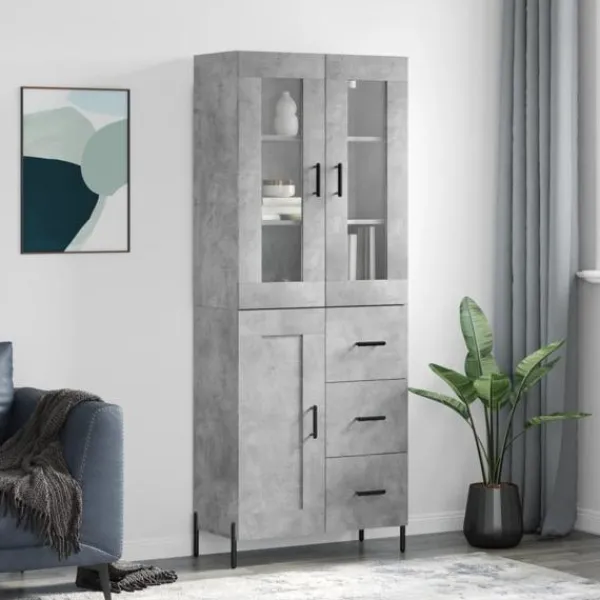 vidaXL Skåp>Högskåp betong 69,5x34x180 cm konstruerat trä