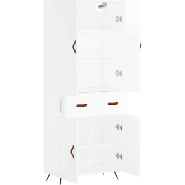 vidaXL Skåp>Högskåp högglans 69,5x34x180 cm konstruerat trä